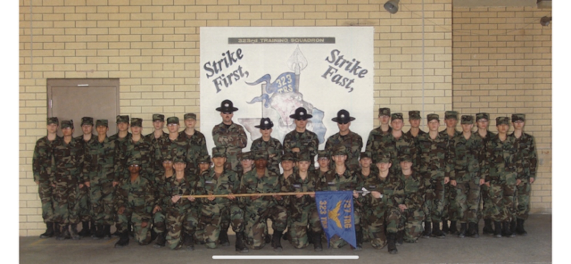 MSgt Davis with her BMT flight at graduation in 2006.
