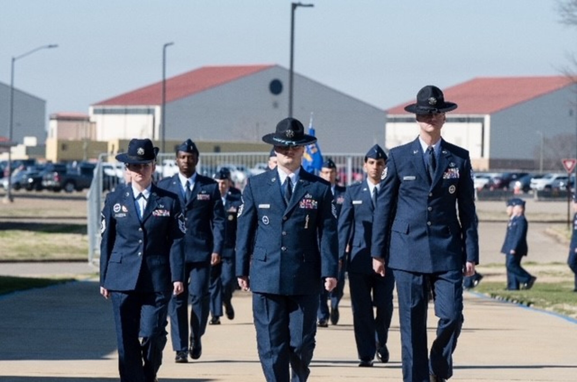Master Sgt. Davis at an OTS graduation parade