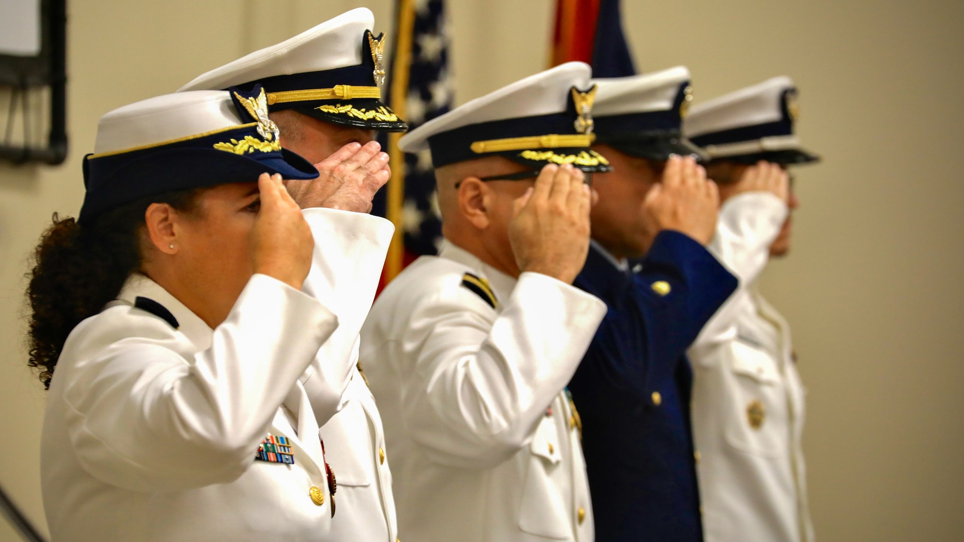 U.S. Coast Guard Port Security Unit 308 (PSU 308) held a change of command ceremony, Saturday, at the Gulfport Combat Readiness Training Center. Cmdr. Jeffery Yoder relieved Cmdr. Paul Green as the commanding officer of PSU 308. Capt. Danielle Shupe, Deputy Chief for Operations, Pacific Area, presided over the ceremony.