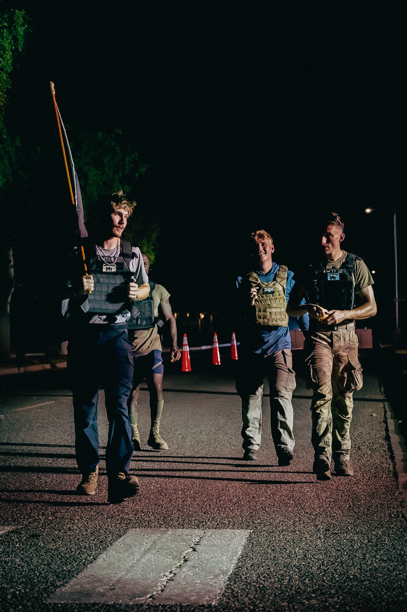 U.S. Air Force Airmen assigned to the 56th Fighter Wing participate in the 24-hour POW/MIA run, Sept. 19, 2024, at Luke Air Force Base, Arizona.