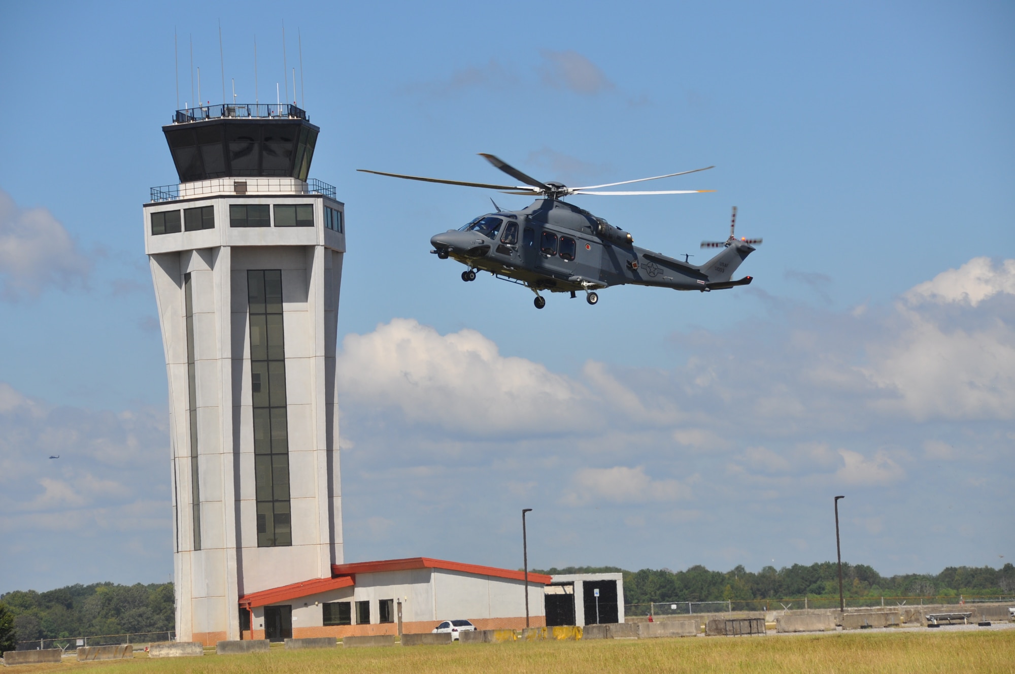 an MH-139A Grey Wolf participates in an exercise