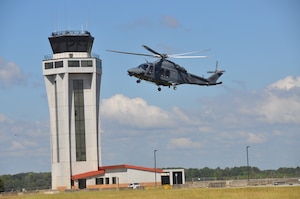 an MH-139A Grey Wolf participates in an exercise