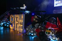 U.S. Air Force Col. Keagan McLeese, 9th Reconnaissance Wing commander, speaks during the Beale Air Force Ball 2024 commemorating the 77th birthday of the U.S. Air Force at Wheatland, California, September 12, 2024