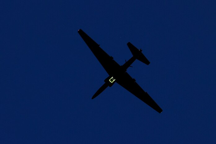 A U.S. Air Force 99th Reconnaissance Squadron TU-2S Dragon Lady performs touch-and-go landings at dusk on Beale Air Force Base, California, Aug. 15, 2024.