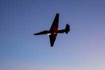 A U.S. Air Force 99th Reconnaissance Squadron TU-2S Dragon Lady performs touch-and-goes during the sunset at Beale Air Force Base, California, Aug. 15, 2024.