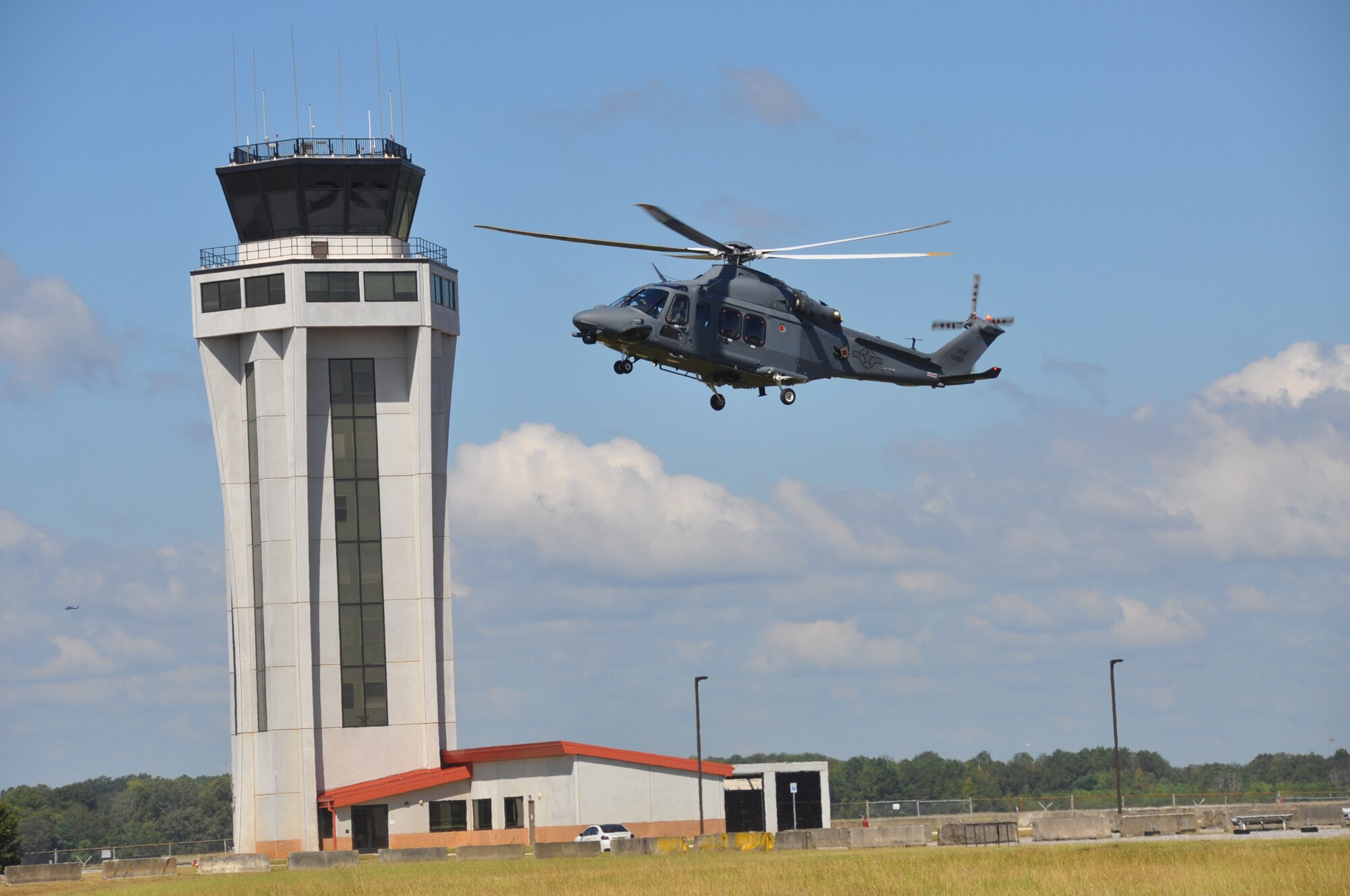 an MH-139A Grey Wolf participates in an exercise