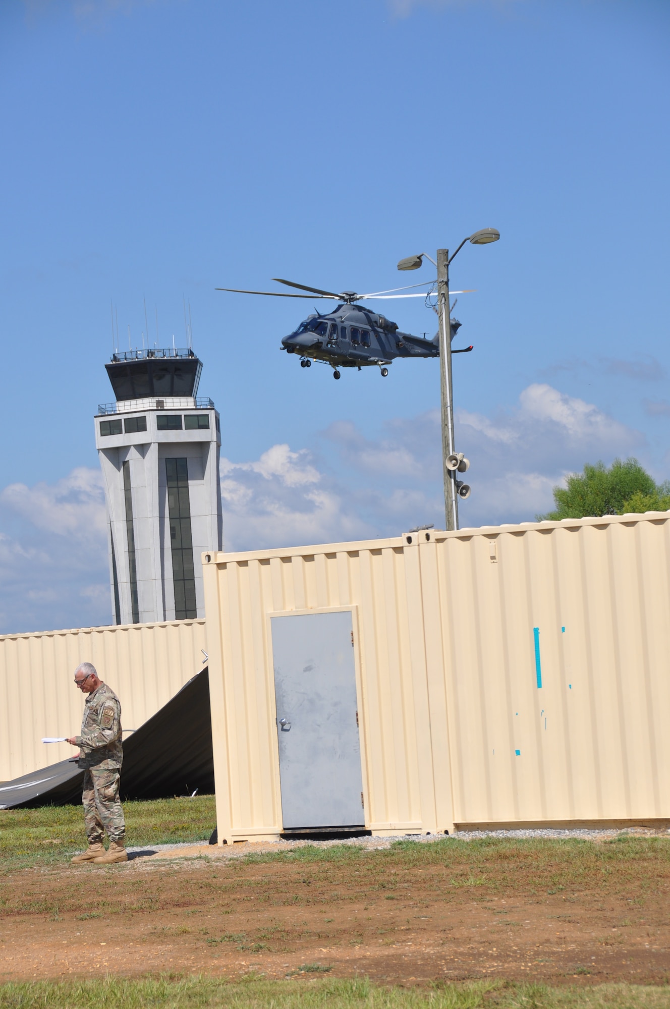 an MH-139A Grey Wolf participates in an exercise