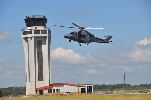 an MH-139A Grey Wolf participates in an exercise