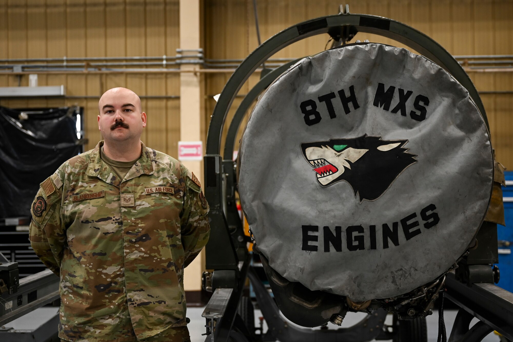 U.S. Air Force Staff Sgt. Ryan Blankenship, 8th Maintenance Squadron aerospace propulsion craftsman.