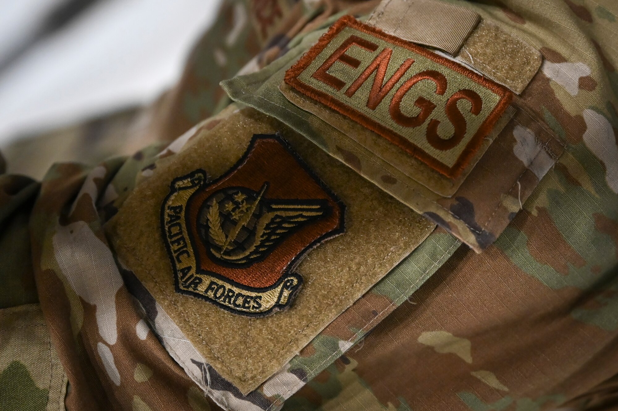 An engines patch is displayed on Staff Sgt. Blankenship’s, 8th Maintenance Squadron aerospace propulsion craftsman, uniform.