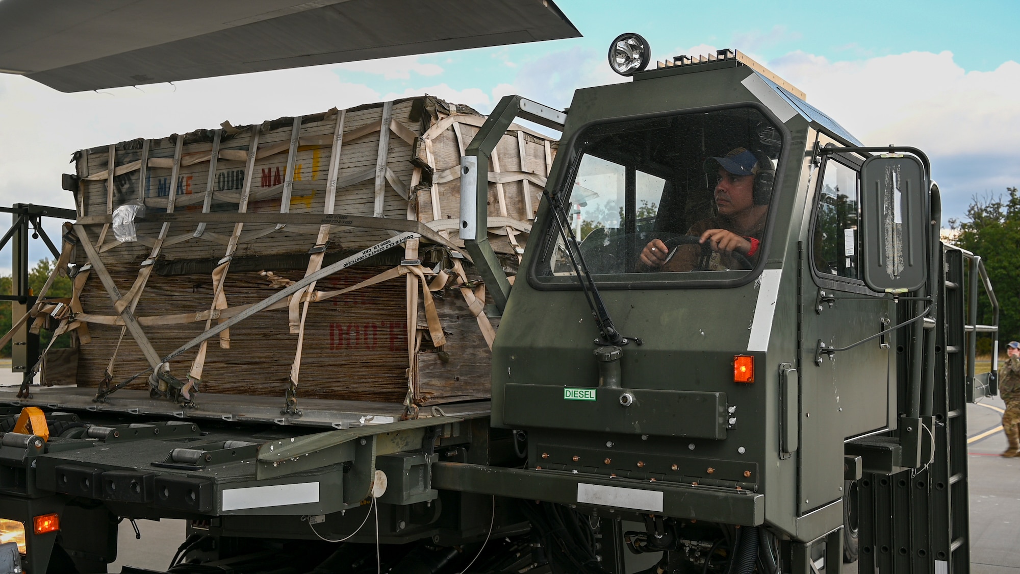 A man operates a vehicle