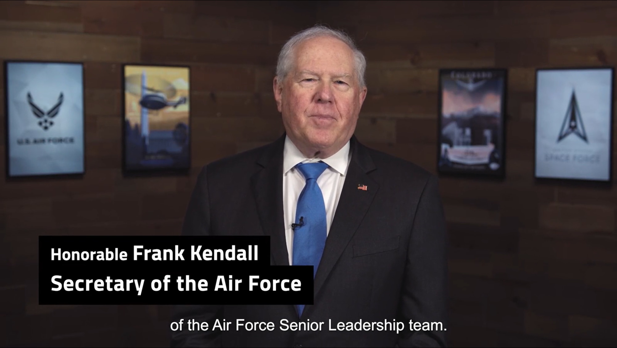 Honorable Frank Kendall Secretary of the Air Force