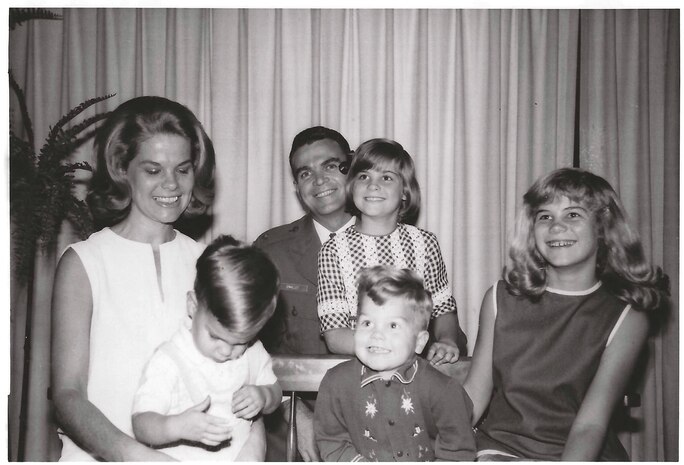 U.S. Air Force Gen. Jerome Francis O'Malley, 9th Strategic Reconnaissance Wing former commander, poses for a family portrait during his youth at Beale Air Force Base, California, in 1965.