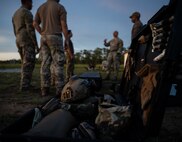 U.S. Airmen assigned to the 1st Special Operations Support Squadron Mission Sustainment Team perform a night range exercise at Eglin Air Force Base, Florida, Aug. 27, 2024.