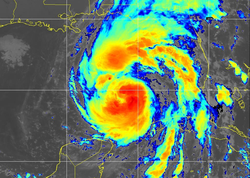 Composite imagery from satellites show Hurricane Helene in the Gulf of Mexico as it approaches the Florida's coastline on Sept. 26, 2024 (Courtesy NOAA imagery)