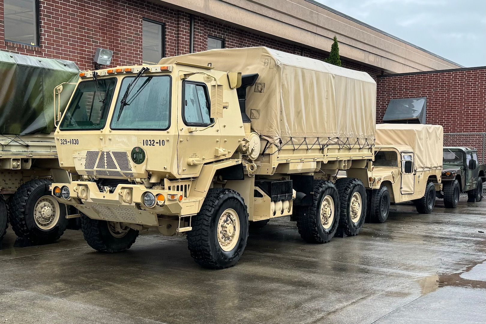 Approximately 20 Virginia National Guard Soldiers were staged and ready with tactical trucks capable of high-water transportation Sept. 26, 2024, in Abingdon, Virginia, to support the response to Hurricane Helene.