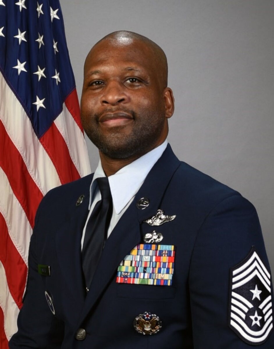 Official Photo of Chief Master Sergeant Jonathan D. Hunter, Command Chief Master Sergeant, 189th Airlift Wing.