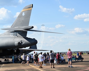 Thunder Over Columbus 2024 attendees watch the Thunderbirds perform.