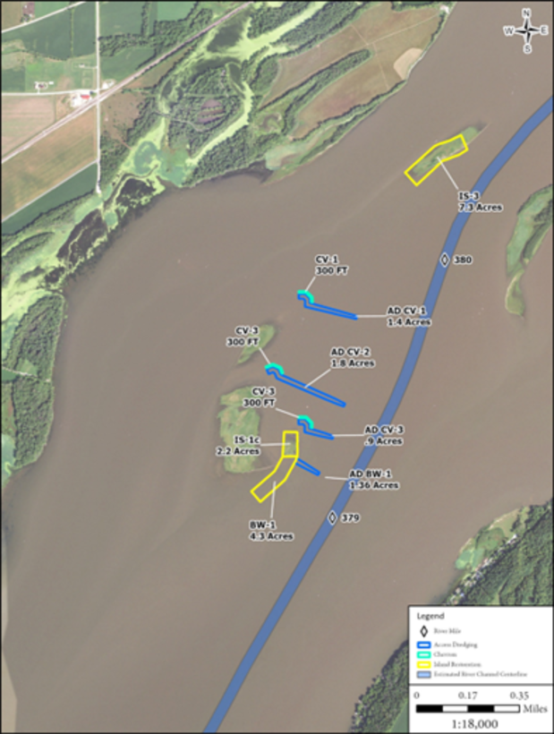 A map showing the location of the Lee County Conservation Board's CAP Section 204 project.
