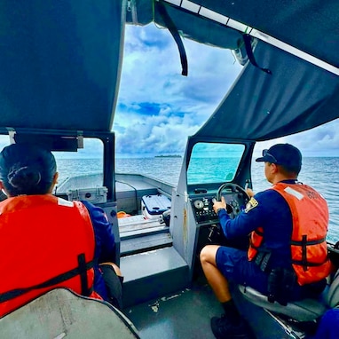 Maritime Safety and Security Team (MSST) Honolulu with members of the U.S. Coast Guard Forces Micronesia/Sector Guam Sector Boarding Team partner with the Commonwealth of the Northern Mariana Islands Department of Public Safety to conduct recreational safety boardings off Saipan, CNMI, during a Ports, Waterways, and Coastal Security (PWCS) mission Sept. 4, 2024.