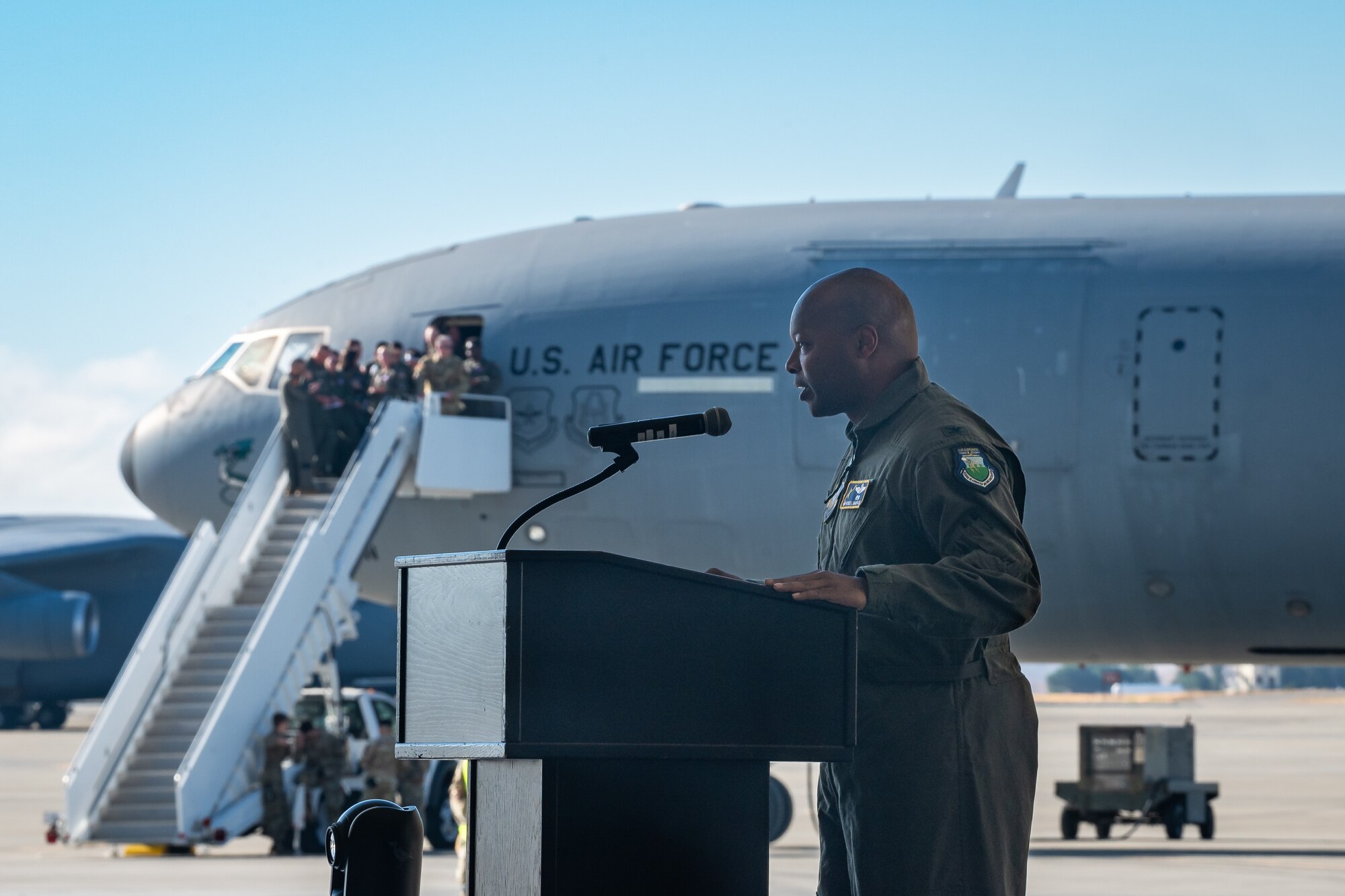 349th Wing commander delivers remarks