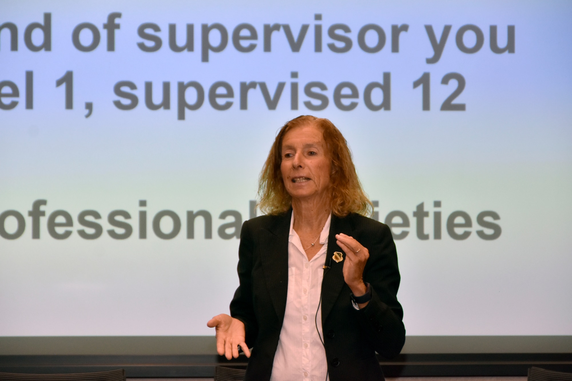 Air Force Test Center Technical Advisor Dr. Betta Jerome shares resume writing and job interview tips during the 2024 AEDC Scientist and Engineer Career Planning and Mentoring Seminar held June 4, 2024, at Arnold Air Force Base, Tenn., headquarters of AEDC. The seminar featured presentations, panel discussions, question-and-answer sessions and mentoring sessions aimed at helping AEDC junior scientists and engineers progress professionally. (U.S. Air Force photo by Bradley Hicks)