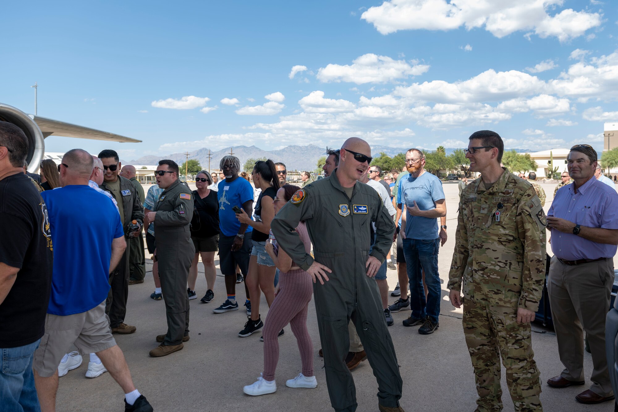Members stand in front of KC-10