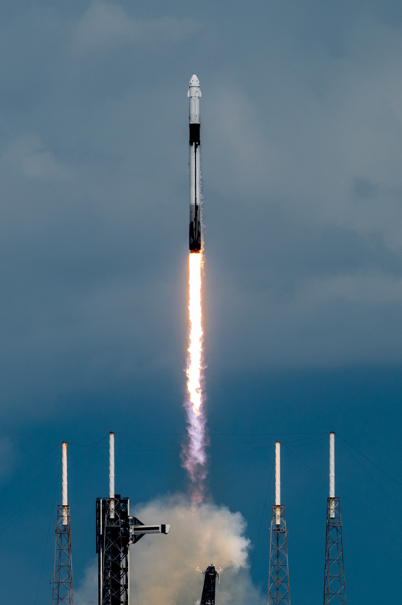 A rocket launches from Cape Canaveral.