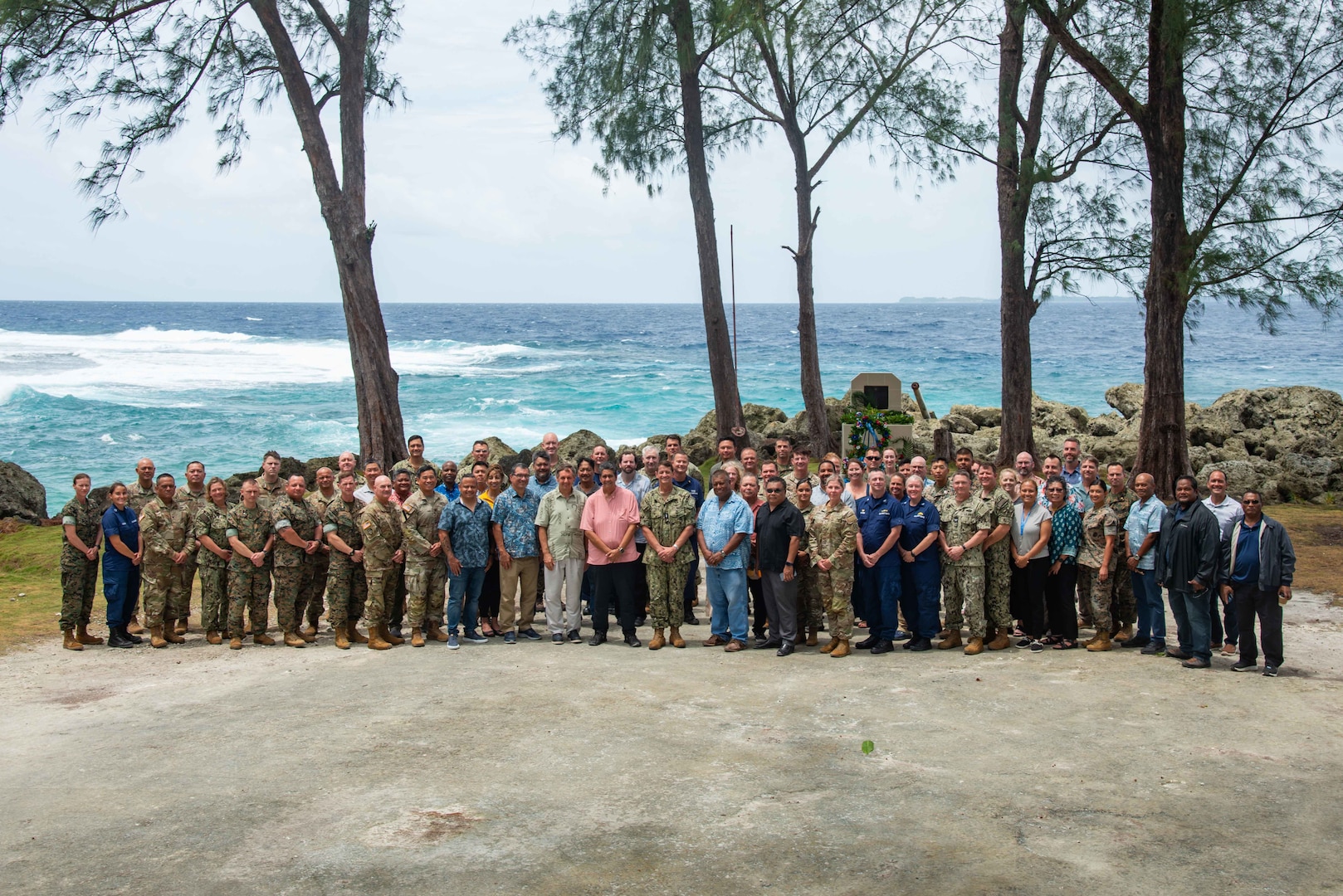 240916-N-ML137-1039 PELELIU, Republic of Palau (Sept. 16, 2024) - Government leaders with the Republic of Palau and U.S. military and Department of Defense leaders assemble at South Dock for the biannual, bilateral Joint Committee Meeting, Sept. 16. JCMs are aligned with the Compact of Free Association Title III: Security and Defense Relations, enabling ongoing dialogue between nations to enhance security and defense responsibilities in the region. This meeting underscores the mutual commitment to national security, international partnership, and environmental stewardship in the Pacific. (U.S. Navy photo by Mass Communication Specialist 1st Class Samantha Jetzer)