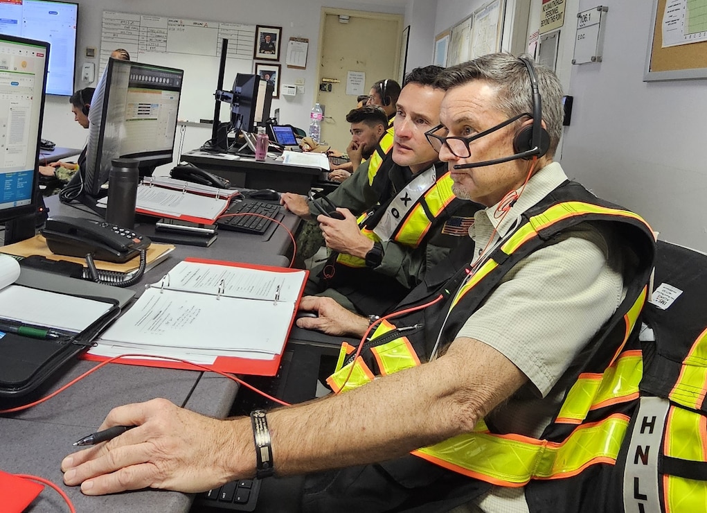 240903-N-RF791-9165 NAVAL SUPPORT ACTIVITY NAPLES, Italy (September 3, 2024) Incident management team members from U.S. Naval Support Activity (NSA) Naples, Italy collaborate during a force protection drill Sep. 3, 2024. NSA Naples is an operational ashore base that enables U.S., allied, and partner nation forces to be where they are needed, when they are needed to ensure security and stability in Europe, Africa, and Southwest Asia. (U.S. Navy photo by Lt. j.g. Valentine K. Mulango)