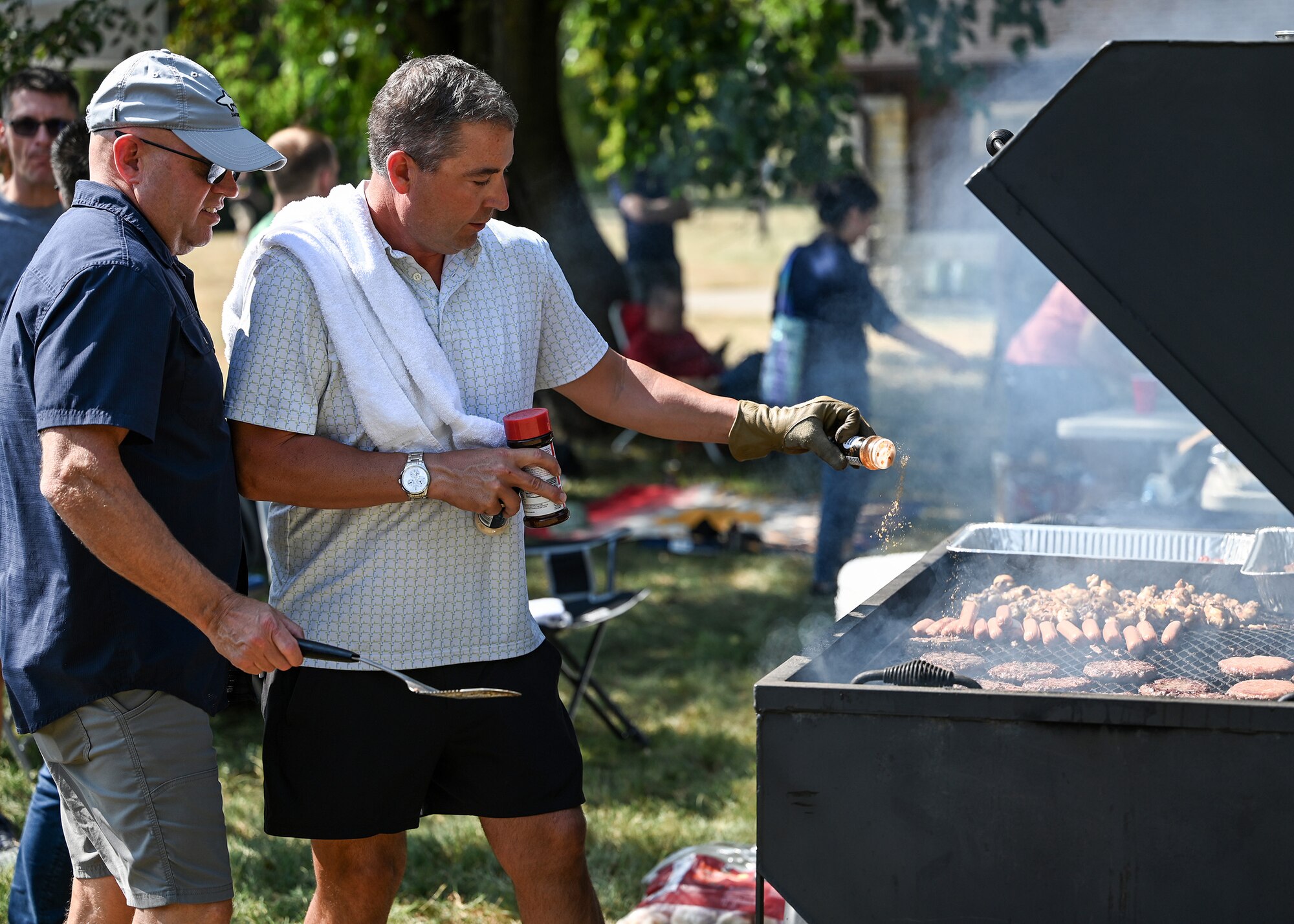 Citizen Airmen from the 445th Airlift Wing, families and friends enjoyed a day of food and fun at the wing’s annual family day tailgate event at Bass Lake on Wright-Patterson Air Force Base, Ohio, Sept. 14, 2024. Participants enjoyed corn hole, children’s bouncy houses, dunk tank, flag football, face painting and other activities. A C-17 Globemaster III static display was available for tours and a DJ was on hand for entertainment. In addition, various helping agencies provided useful information to Airmen and their families. The base USO provided a kids zone for the event.