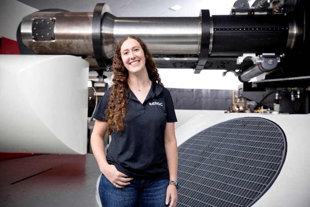 Research Civil Engineer Joelle Westcott with the Geotechnical Structures Laboratory at the U.S. Army Engineer Research and Development Center was awarded the SMART CREATES Collaboration Innovation Award. (photo by Jared Eastman)