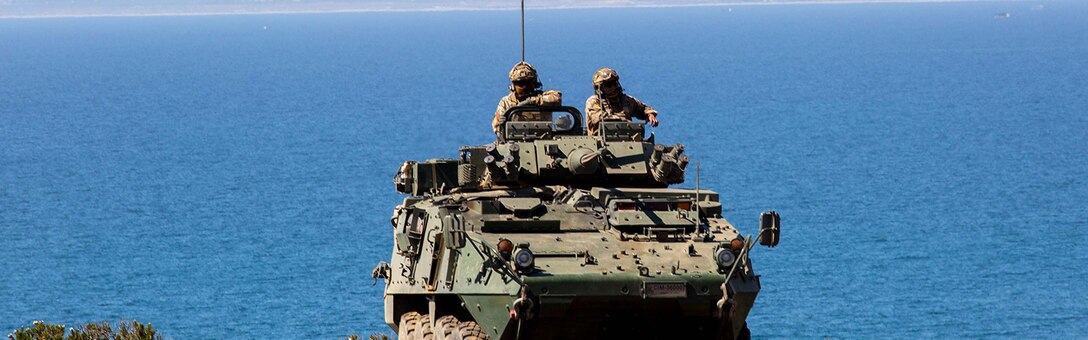 Chilean Marines prepare to conduct a live fire range in Light Armored Vehicles, at the Expeditionary Advanced Base North, on Sept. 5, 2024, in Puerto Aldea, Chile, while participating in Exercise UNITAS LXV. The live fire range is meant for U.S. Marine Corps Forces and Chilean Marines to demonstrate their combat capabilities and learn from each other. UNITAS, which is Latin for “unity,” was conceived in 1959 and has taken place annually since it was first conducted in 1960. This year marks the 65th iteration of the world’s longest-running annual multinational maritime exercise. (U. S. Marine Corps photo by Lance Cpl. Payton Goodrich)