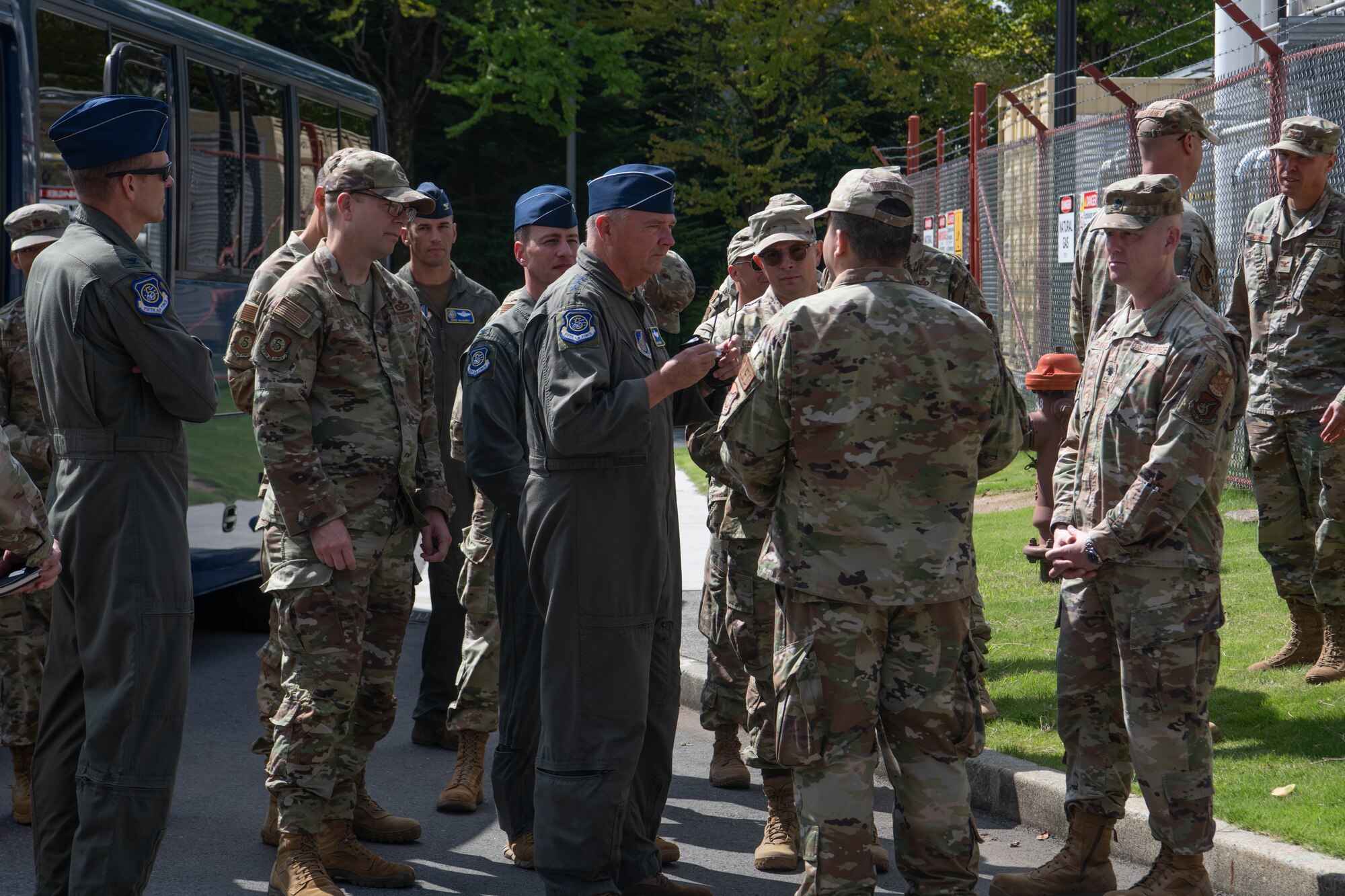 U.S. Forces Japan, 5th Air Force and Yokota Air Base leadership tour the Yokota power plant.