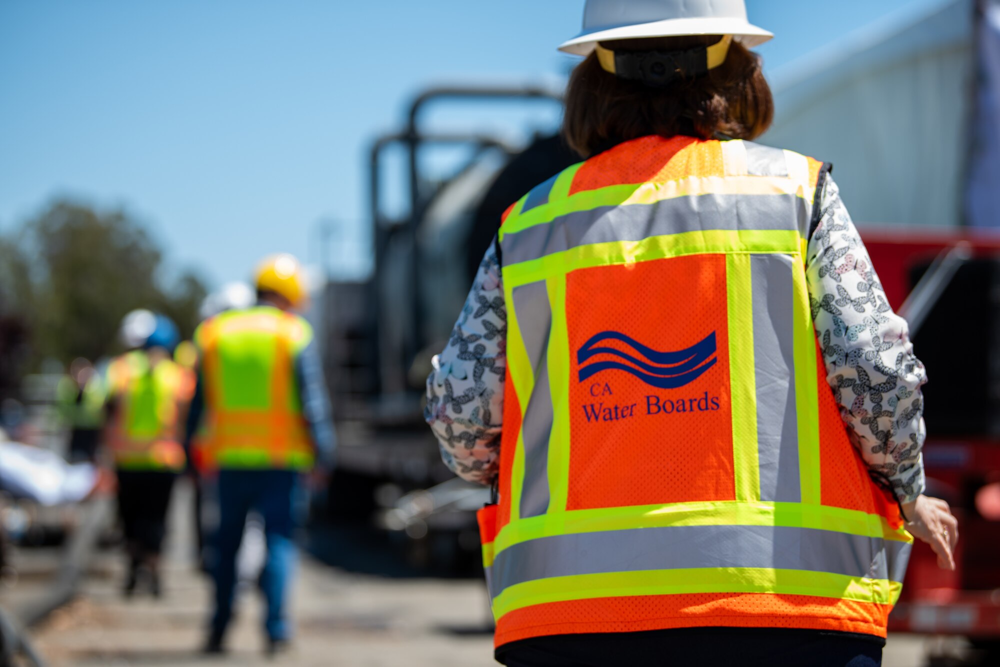 workers from the California Water Board visit Travis AFB