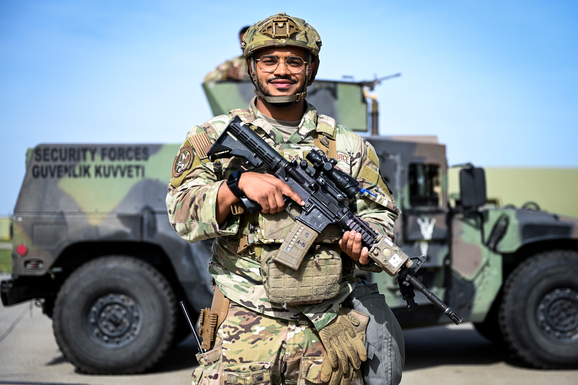 U.S. Air Force member poses for a portrait