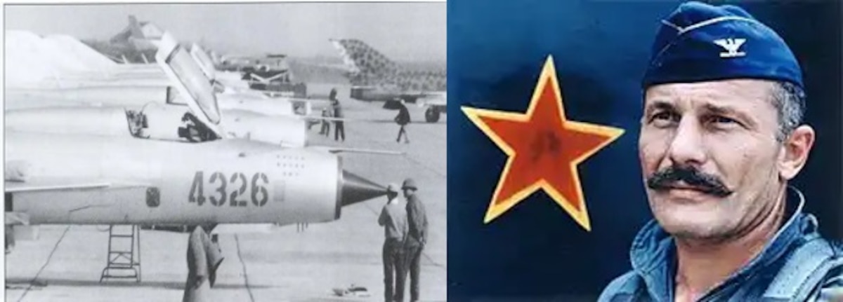 Photo of airplane and another photo of Col. Olds.