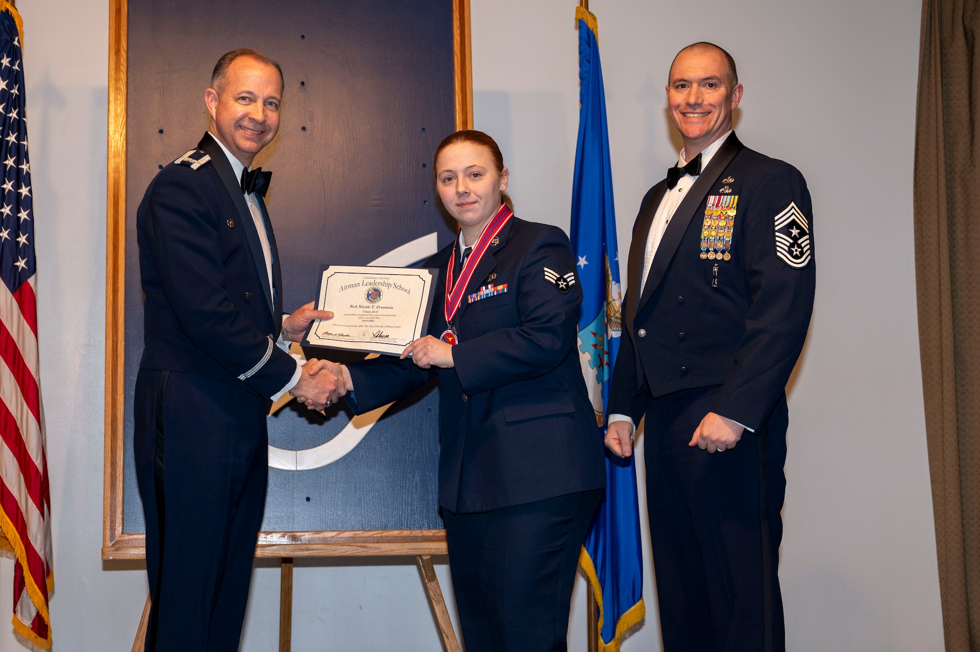 ALS class 25-C students celebrate graduation at Grand Forks AFB