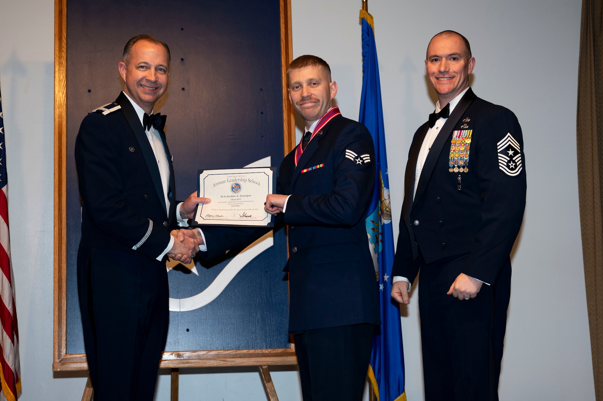 ALS class 25-C students celebrate graduation at Grand Forks AFB
