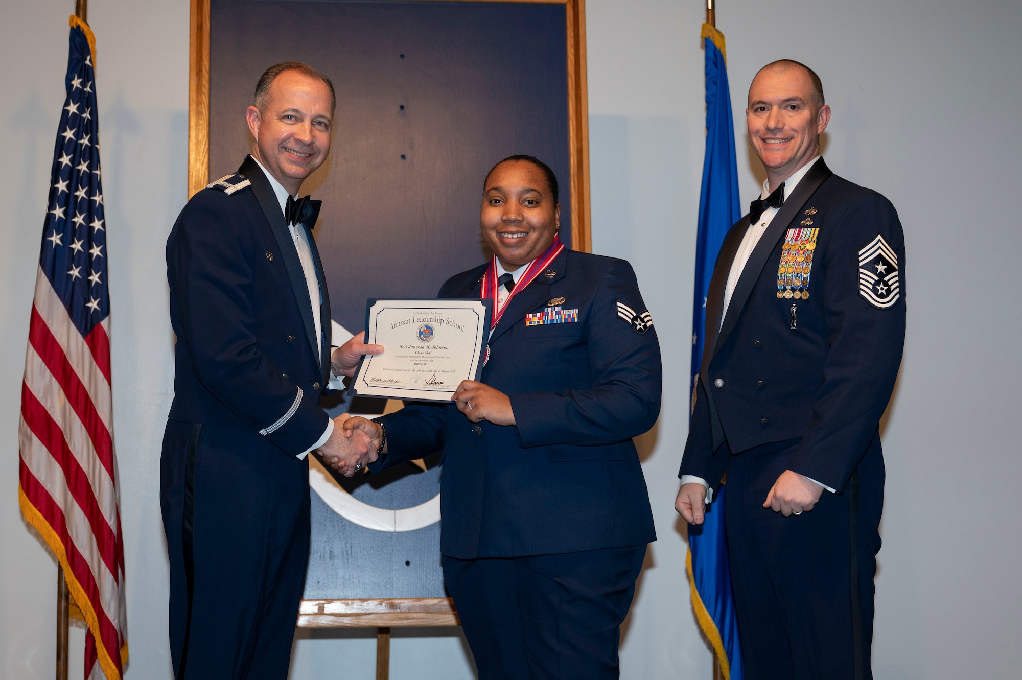 ALS class 25-C students celebrate graduation at Grand Forks AFB