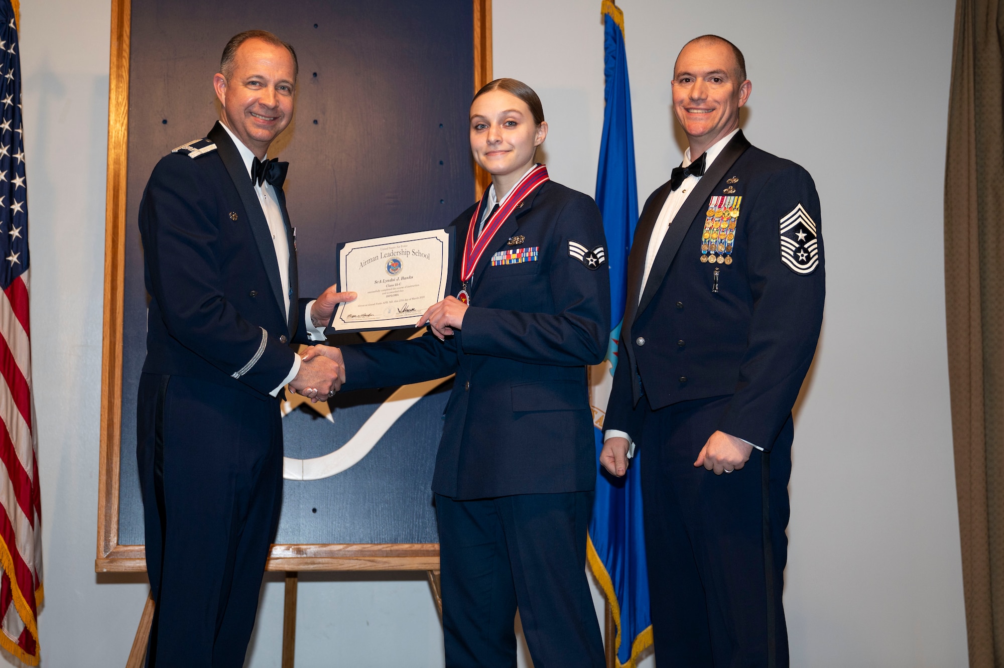 ALS class 25-C students celebrate graduation at Grand Forks AFB
