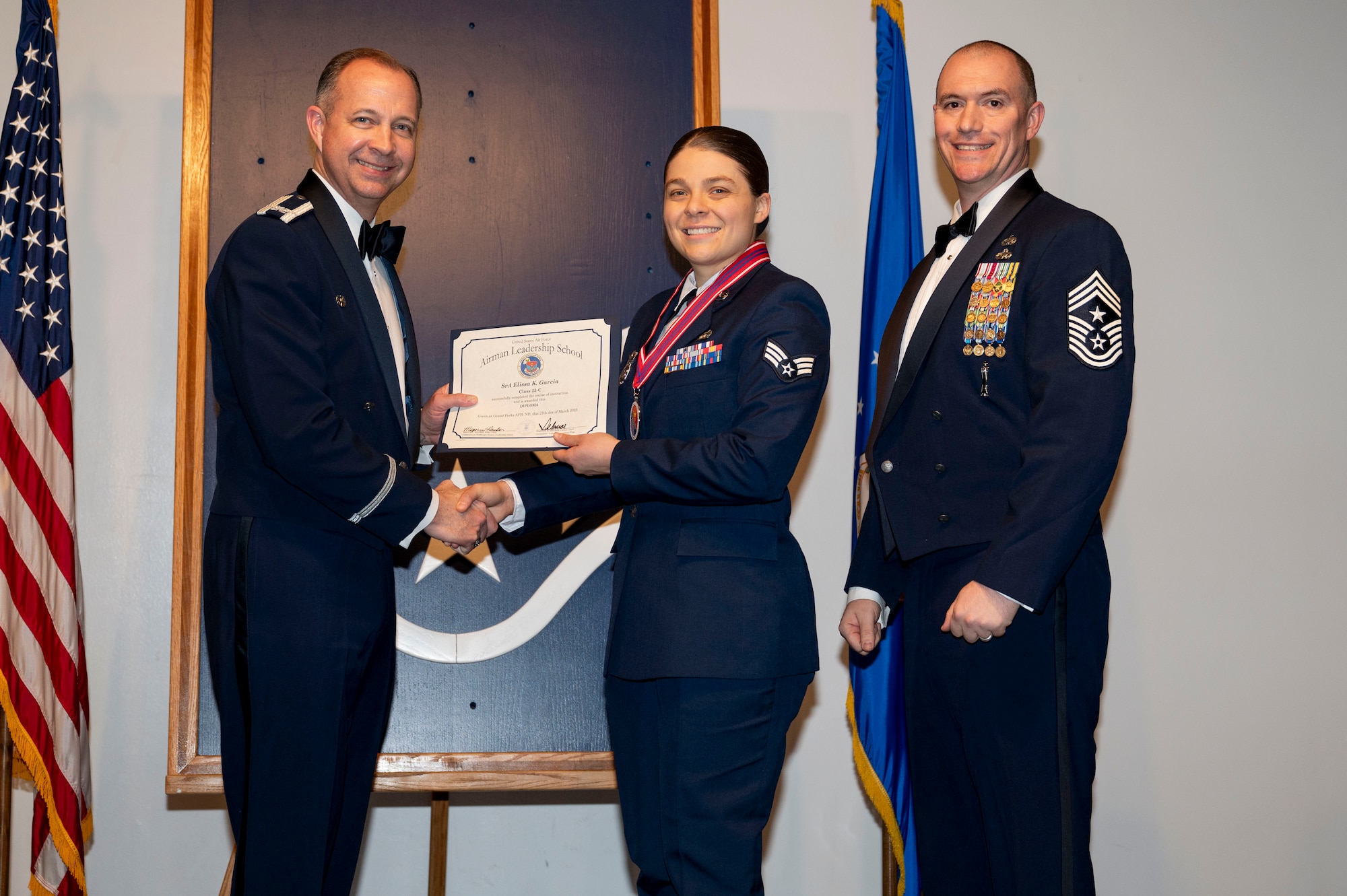 ALS class 25-C students celebrate graduation at Grand Forks AFB