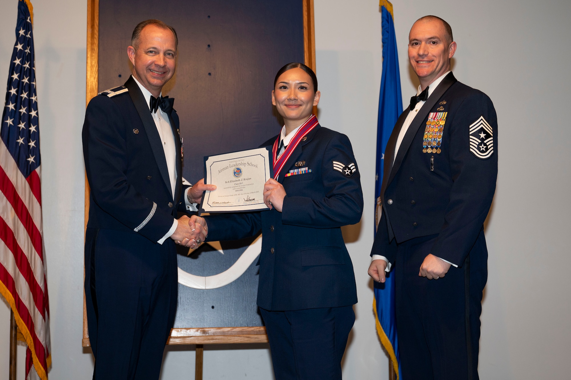 ALS class 25-C students celebrate graduation at Grand Forks AFB