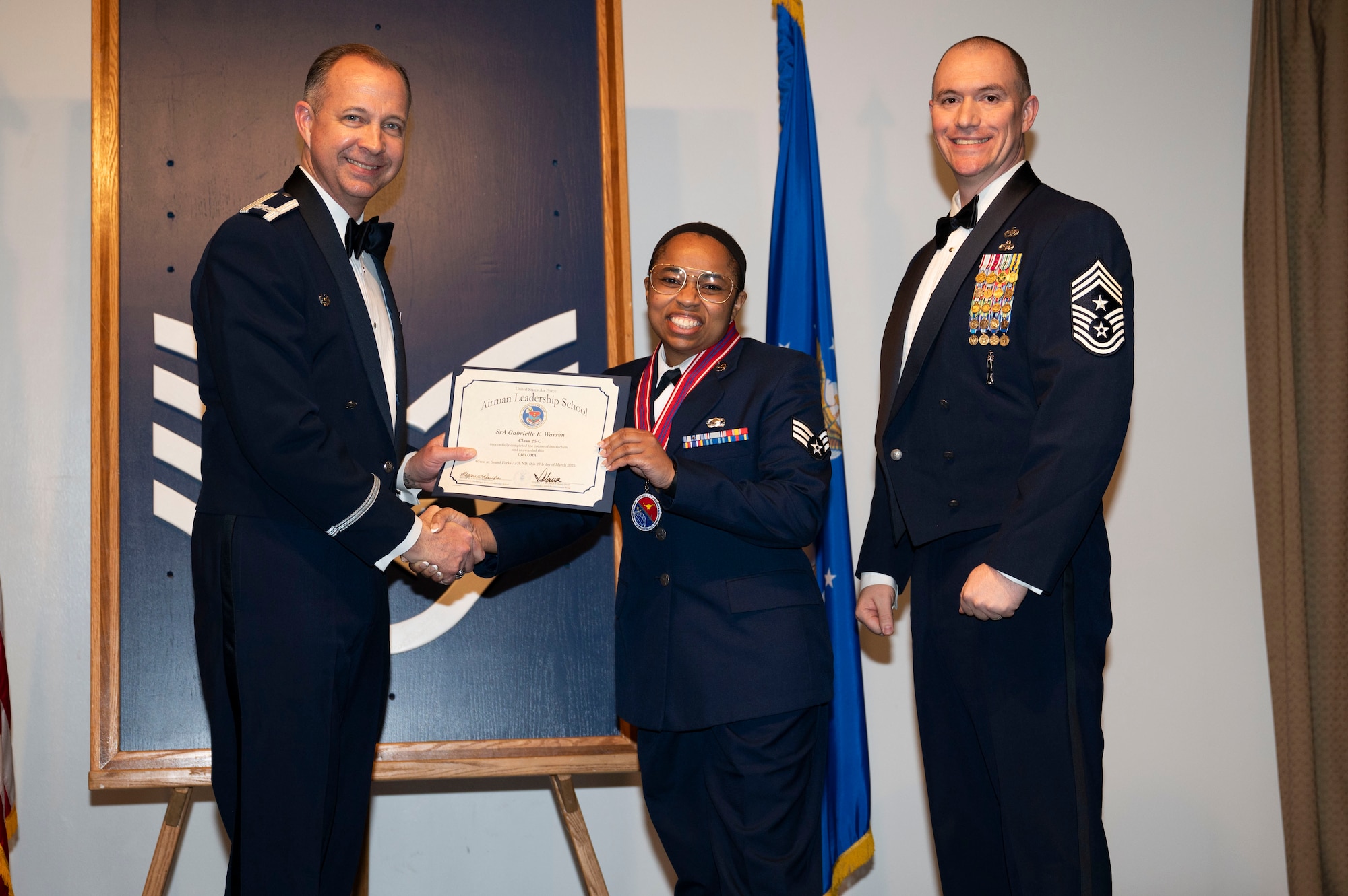 ALS class 25-C students celebrate graduation at Grand Forks AFB