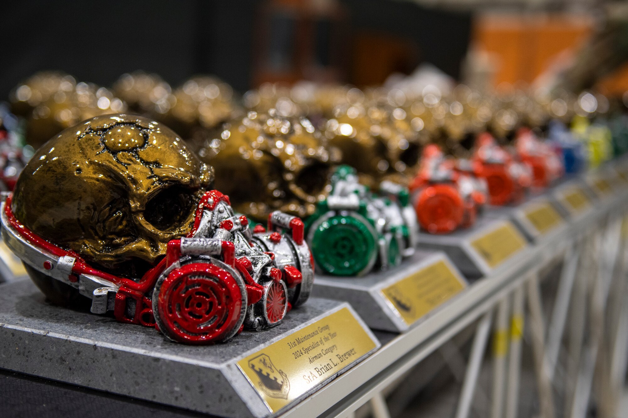 A lineup of trophies