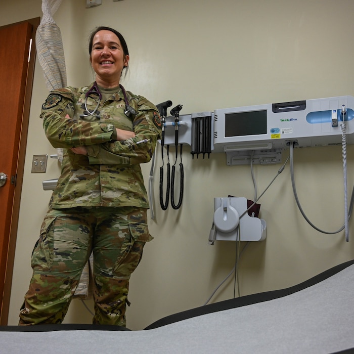 An Airman poses for a photo