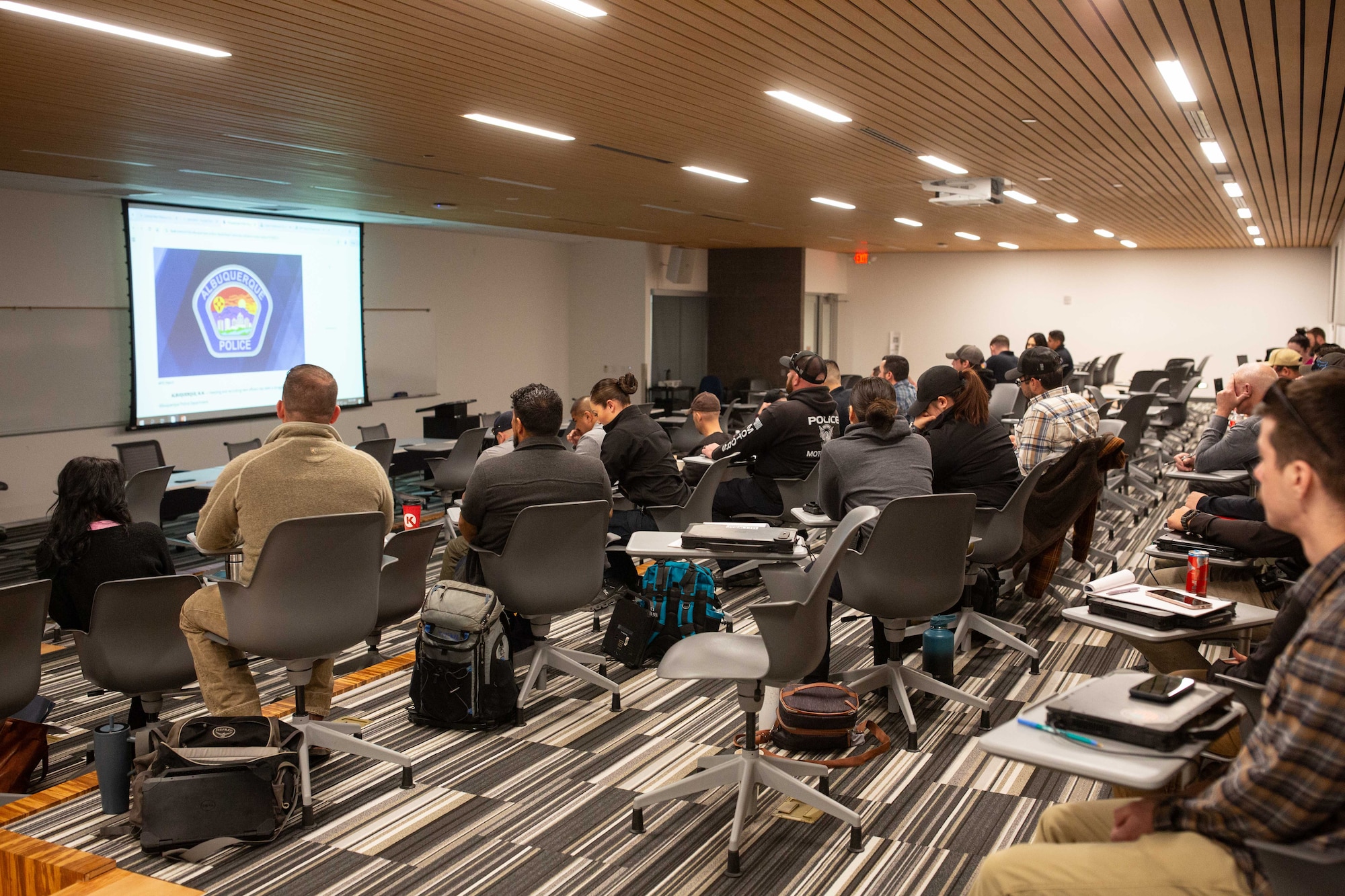 civilian people in a classroom setting