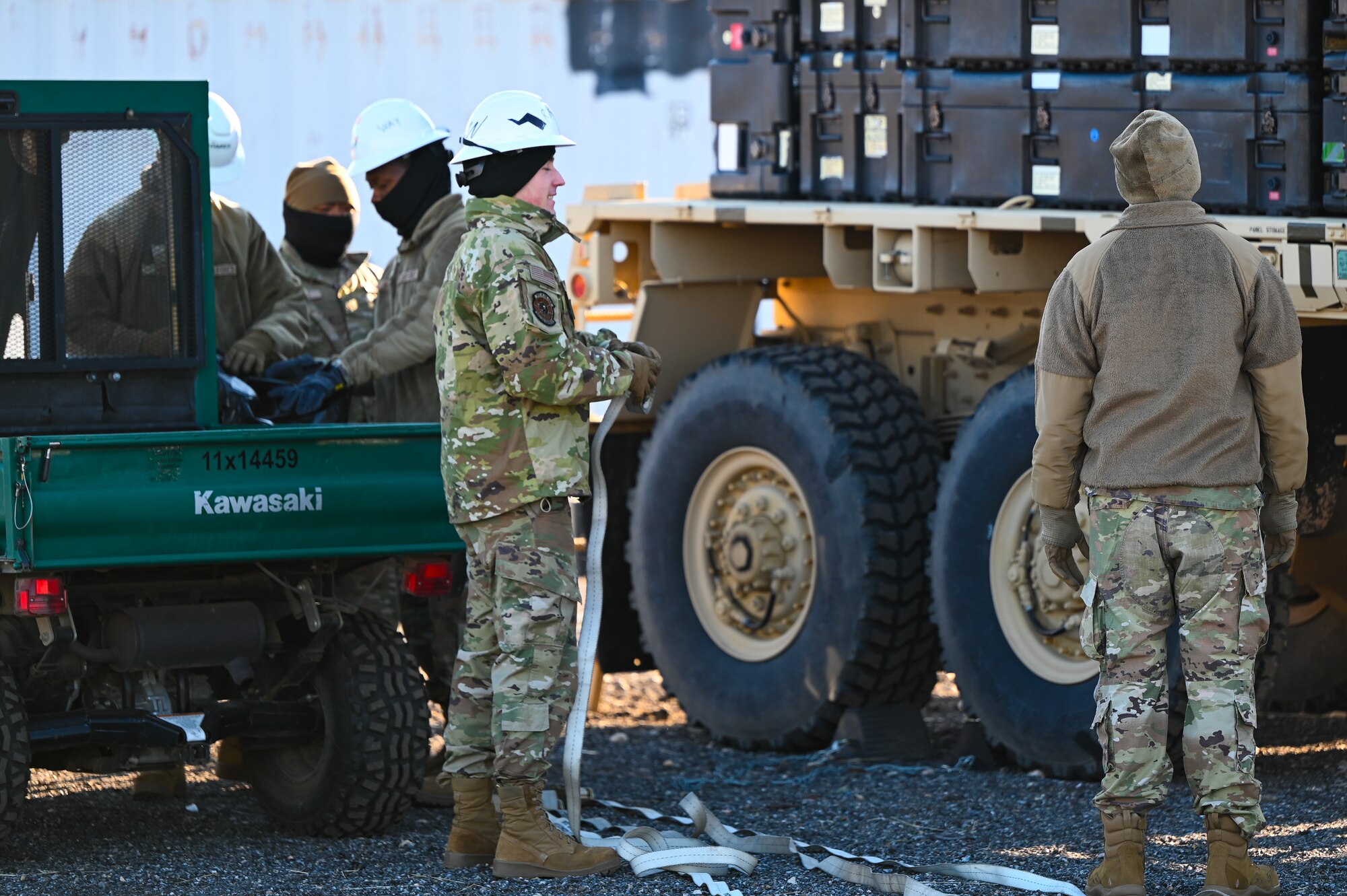 Members of the 729th Air Control Squadron unload and organize mission-essential gear during a deployment exercise at Hill Air Force Base, Utah. The squadron plays a vital role in managing the air picture across dynamic operational environments.
(U.S. Air Force photo by Garrett N. Cole)