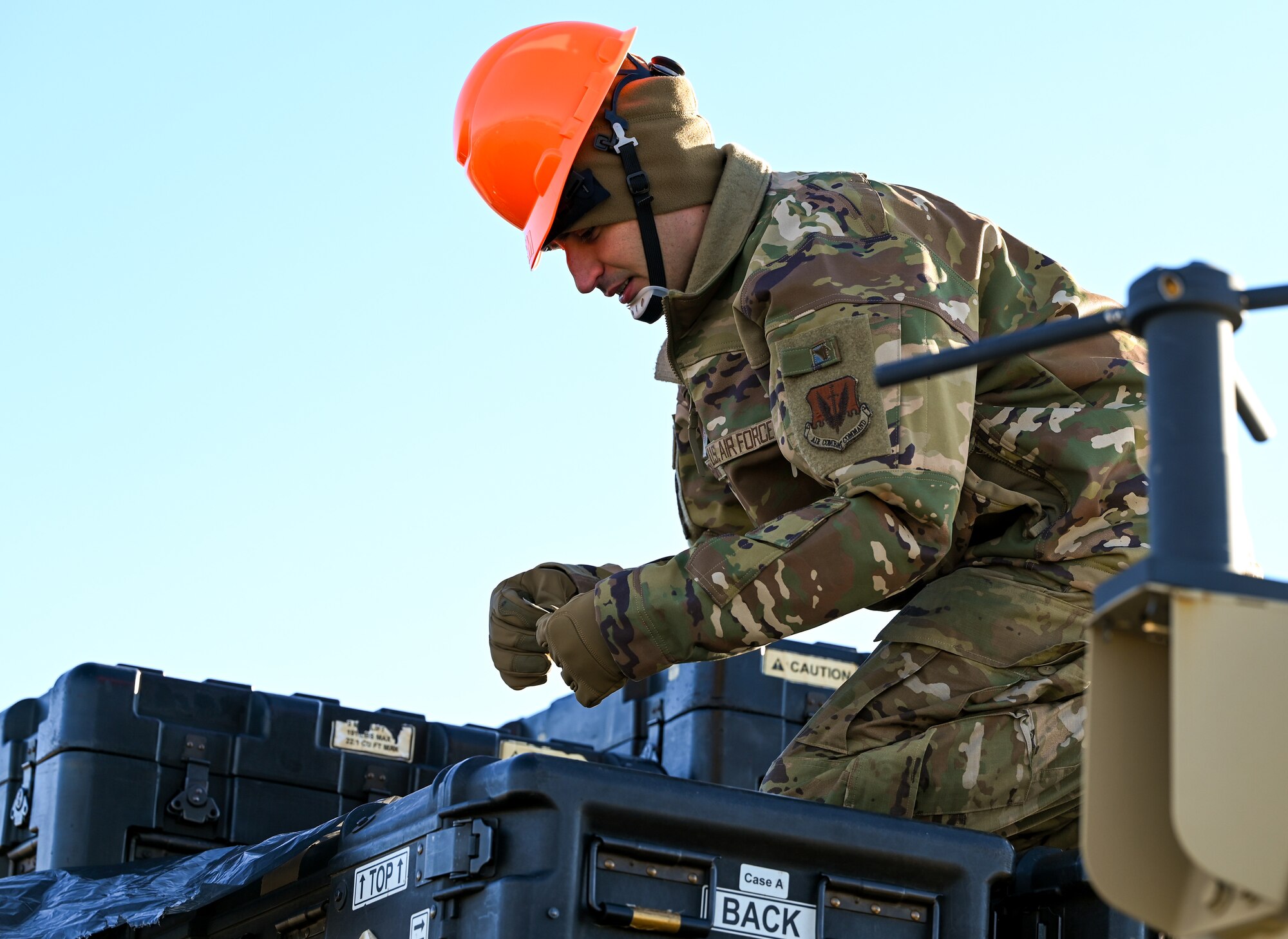 An Airman with the 729th Air Control Squadron tightens cargo on a trailer as the unit simulates a deployment at Hill Air Force Base, Utah, Jan. 13, 2025. The exercise tested airmen’s ability to mobilize quickly and efficiently.
(U.S. Air Force photo by Garrett N. Cole)