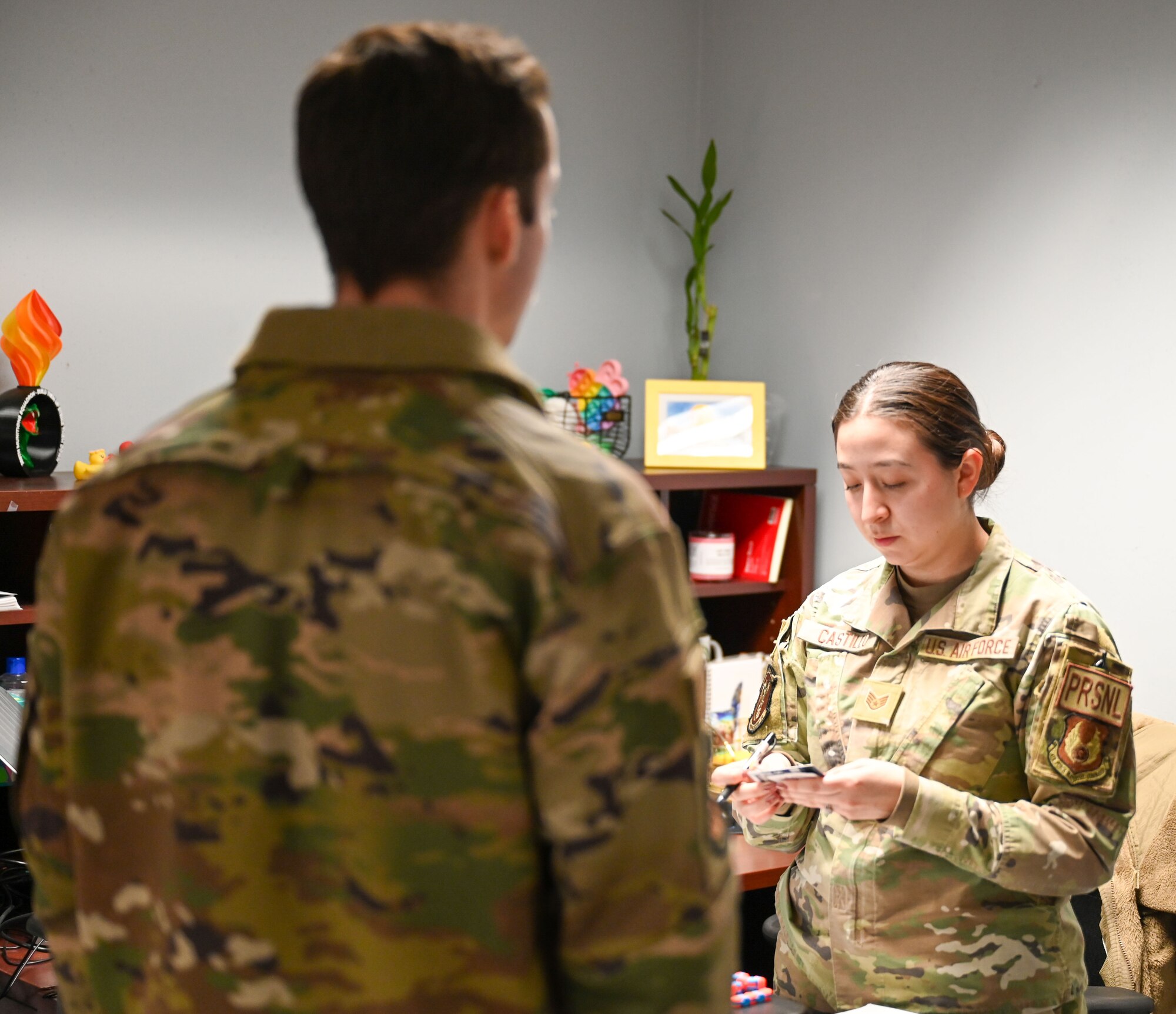 Airmen from the 729th Air Control take part a mock deployment processing line at Hill Air Force Base, Utah, Jan. 15, 2025. The squadron is conducting readiness operations in preparation for exercise Red Flag 25-1.
(U.S. Air Force photo by Garrett N. Cole)